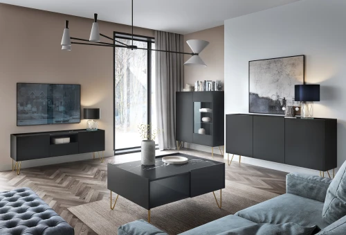 Ława HARMONY L97 Czarny grafit / marmur black  
