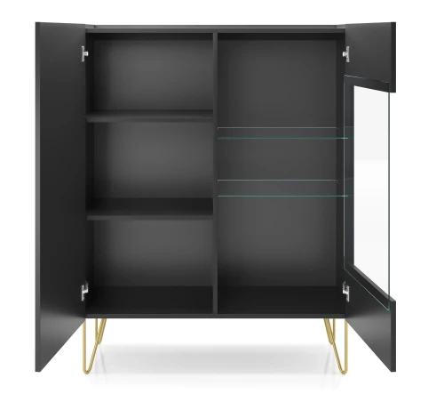 Witryna HARMONY WT97 I Czarny grafit I Marmur black   
