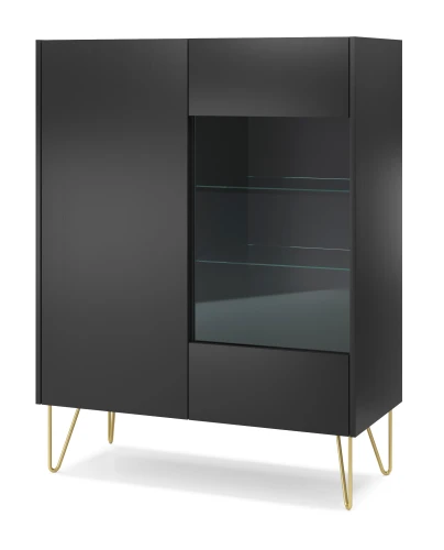 Witryna HARMONY WT97 I Czarny grafit I Marmur black   