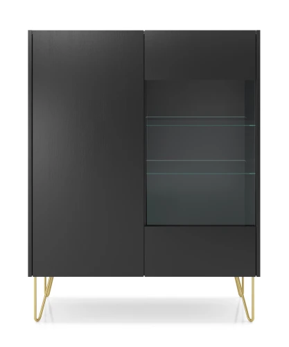 Witryna HARMONY WT97 I Czarny grafit I Marmur black   