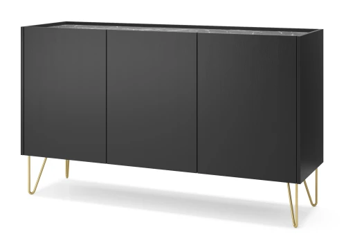 Komoda HARMONY K144 Czarny grafit I Marmur black  
