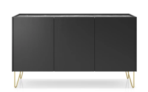 Komoda HARMONY K144 Czarny grafit I Marmur black  
