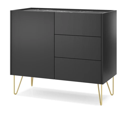 Komoda HARMONY KSZ97 Czarny grafit I Marmur black  