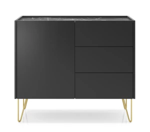 Komoda HARMONY KSZ97 Czarny grafit I Marmur black  