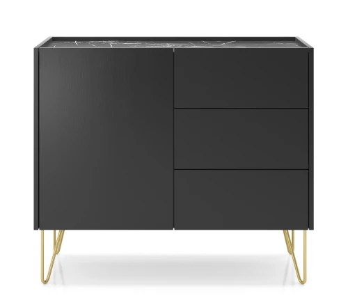 Komoda HARMONY KSZ97 Czarny grafit I Marmur black  