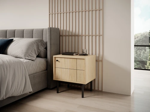 Szafka nocna JAPANDI S54 | Cashmere/Dąb Linea