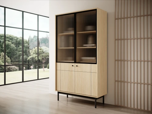Witryna JAPANDI WT104  | Cashmere/Dąb Linea 