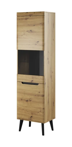 Witryna NORDI NWT53|  Dąb artisan  i Biały, dąb riviera