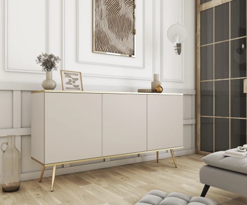 Komoda  ORO K160  I Beż I Biała I Czarna 