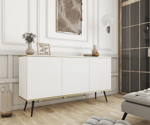 Komoda  ORO K160  I Beż I Biała I Czarna 