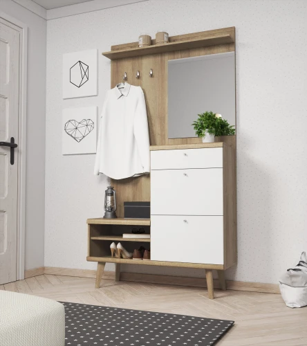  Garderoba PRIMO  PG110  I Dąb riviera / Biały