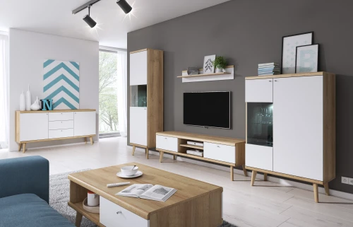 Ława PRIMO PL107 Dąb riviera  I Biały