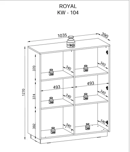 Komoda Royal KW104 I Beż I Biała I Czarna  
