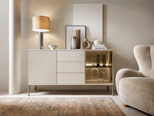 Komoda SENTO   KSZ154  LED| Cashmere I Czarny /Dąb Wotan  
