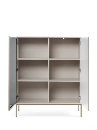 Witryna SENTO WT104  LED| Cashmere I Czarny /Dąb Wotan  