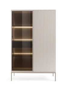 Witryna SENTO WTSZ104  LED| Cashmere I Czarny /Dąb Wotan   