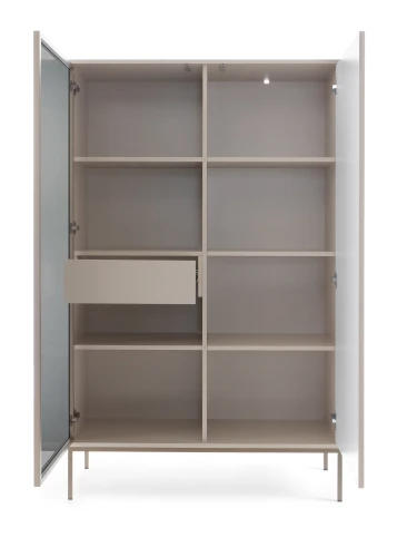 Witryna SENTO WTSZ104  LED| Cashmere I Czarny /Dąb Wotan   