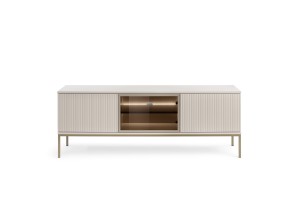 Szafka RTV154 SENTO  LED| Cashmere I Czarny /Dąb Wotan   