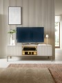 Szafka RTV154 SENTO  LED| Cashmere I Czarny /Dąb Wotan   