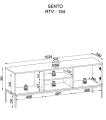 Szafka RTV154 SENTO  LED| Cashmere I Czarny /Dąb Wotan   