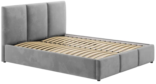 Łóżko 180x200 Tapicerowane Cosenza Welur Szare +  Pojemnik 