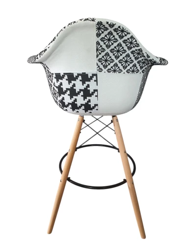 Krzesło Tapicerowane Hoker Patchwork Big 039A Czarno-Biały