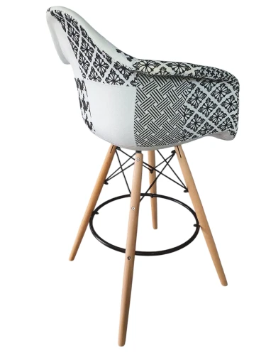 Krzesło Tapicerowane Hoker Patchwork Big 039A Czarno-Biały