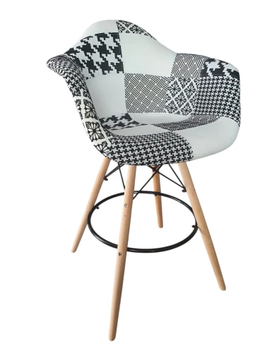 Krzesło Tapicerowane Hoker Patchwork Big 039A Czarno-Biały