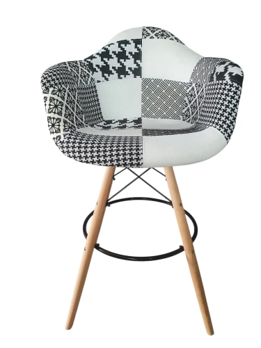 Krzesło Tapicerowane Hoker Patchwork Big 039A Czarno-Biały
