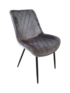 Krzesło Tapicerowane Welur Ciemno Szare Big 034
