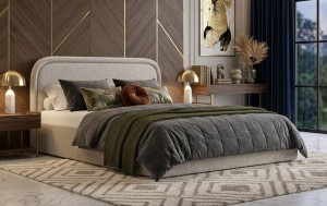 Łóżko tapicerowane z pojemnikiem Leno