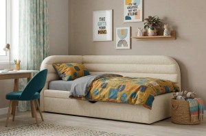 Łóżko tapicerowane z pojemnikiem Cima