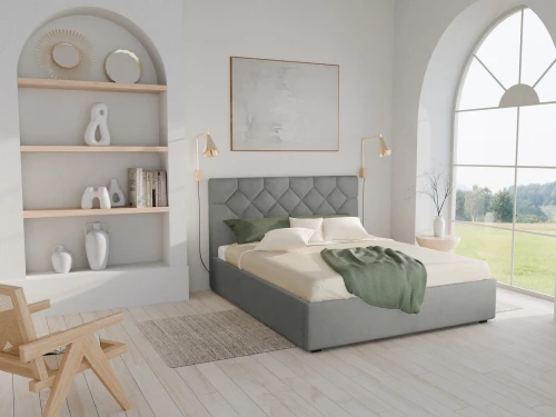 Łóżko tapicerowane z pojemnikiem CARRARA | Slim 
