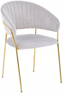 Krzesło Tapicerowane BIG 051 -  Welur  Szare