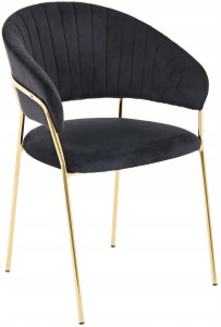 Krzesło Tapicerowane  BIG 051 - Welur  Czarne 
