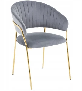 Krzesło Tapicerowane BIG 051 -  Welur Ciemno Szare