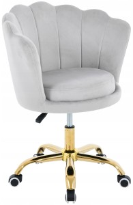 Krzesło Obrotowe Tapicerowane Welur Szare Big 050