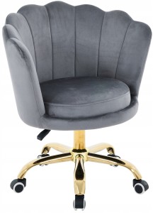 Krzesło Obrotowe Tapicerowane Welur Ciemno Szare Big 050