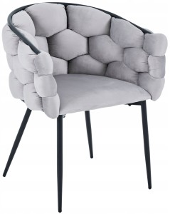 Krzesło Tapicerowane  BIG 049 - Welur Szare 