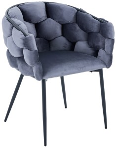 Krzesło Tapicerowane  BiG 049 - Welur  Ciemno Szare  