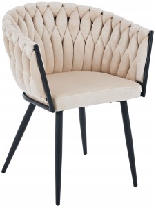 Krzesło Tapicerowane BiG 048 - Welur Beżowe 