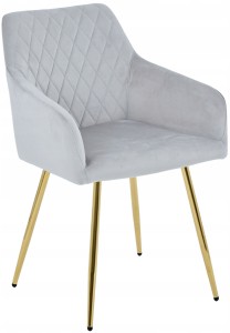 Krzesło Tapicerowane BIG 047 złote - Welur Szare