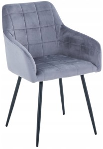 Krzesło Tapicerowane BIG 047 - Welur Ciemno Szare