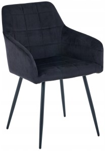Krzesło Tapicerowane BIG 047 - Welur Czarne 