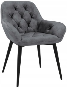 Krzesło Tapicerowane BiG 040 - Welur Ciemno Szare