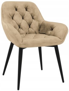 Krzesło Tapicerowane BiG 040 - Welur Beżowe 