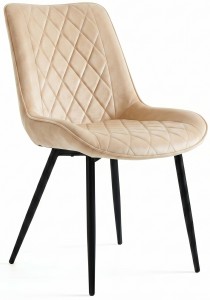 Krzesło Tapicerowane Welur Beżowe Big 034 