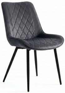 Krzesło Tapicerowane Welur Ciemno Szare Big 034