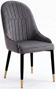 Krzesło Tapicerowane Welur Ciemno Szare Big 033 