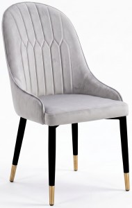 Krzesło Tapicerowane Welur Szare Big 033